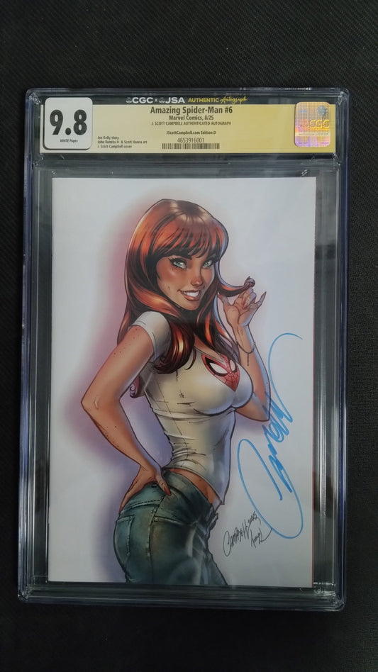 The Amazing Spider - Man 6 J Scott Campbell Variant D CGC 9.8 - SIGNED! - Cadets Toys & Comics