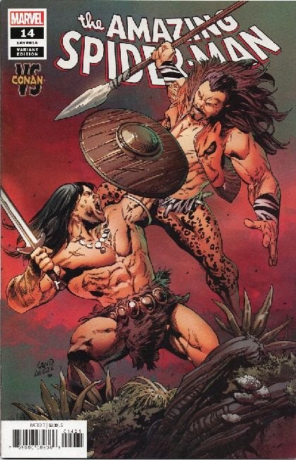 El Asombroso Hombre Araña, Vol. 5 #14B (Portada variante de Greg Land: Conan contra los villanos de Marvel)
