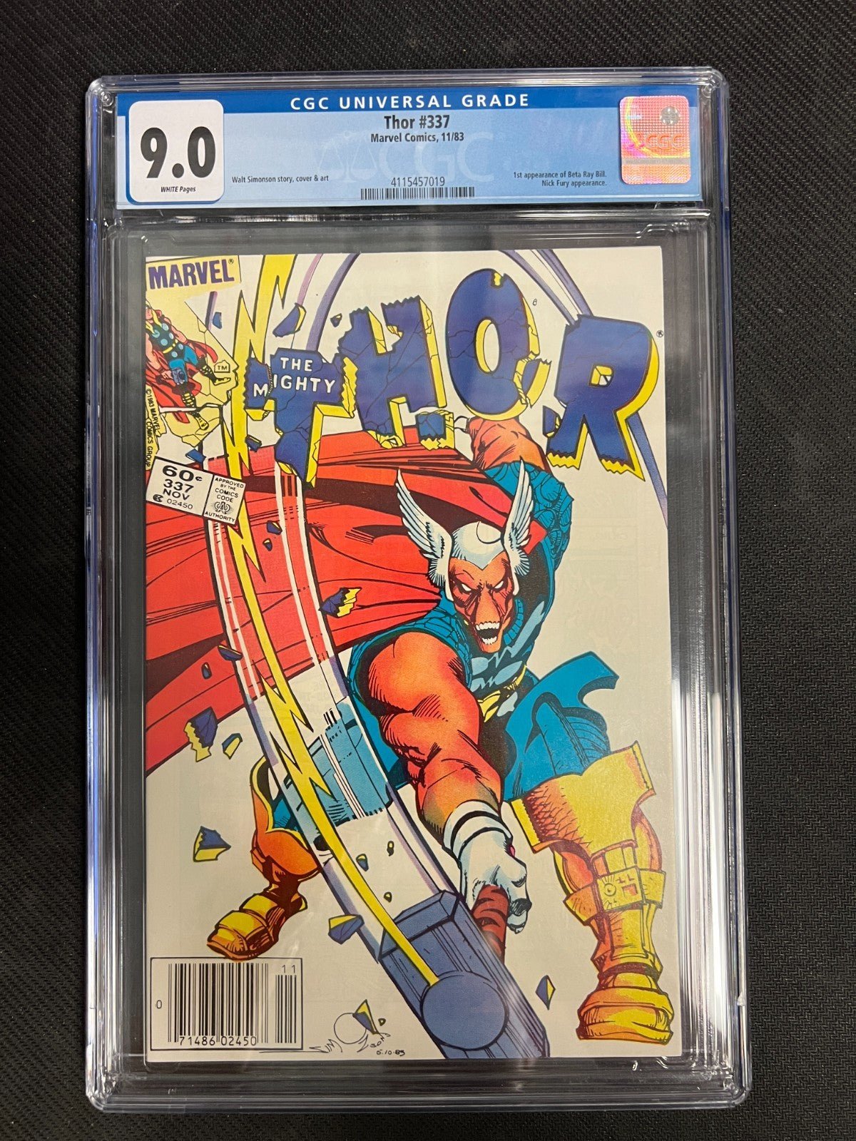 Thor #337 Newsstand CGC 9.0 White Pages First Beta Ray Bill