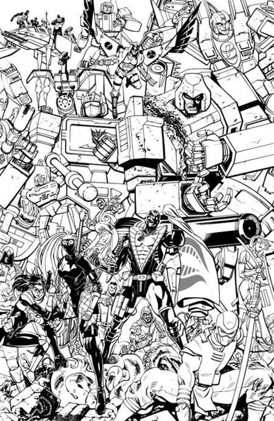 Transformers 33 Cover G Tom Reilly Energon Universe 3rd Anniversary Black & White Variant - Cadets Toys & Comics