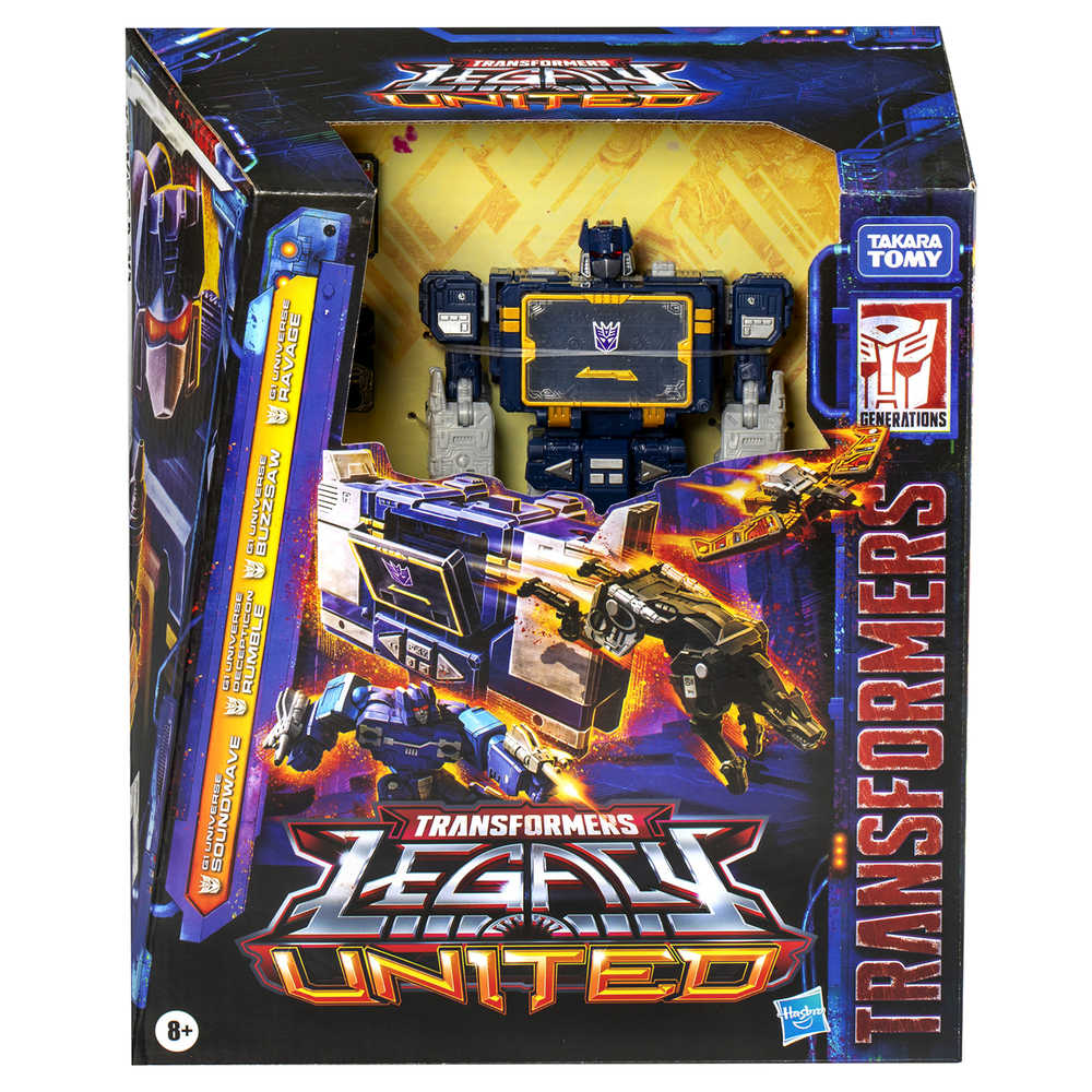 Boxed Transformers Legacy United Soundwave action figure.