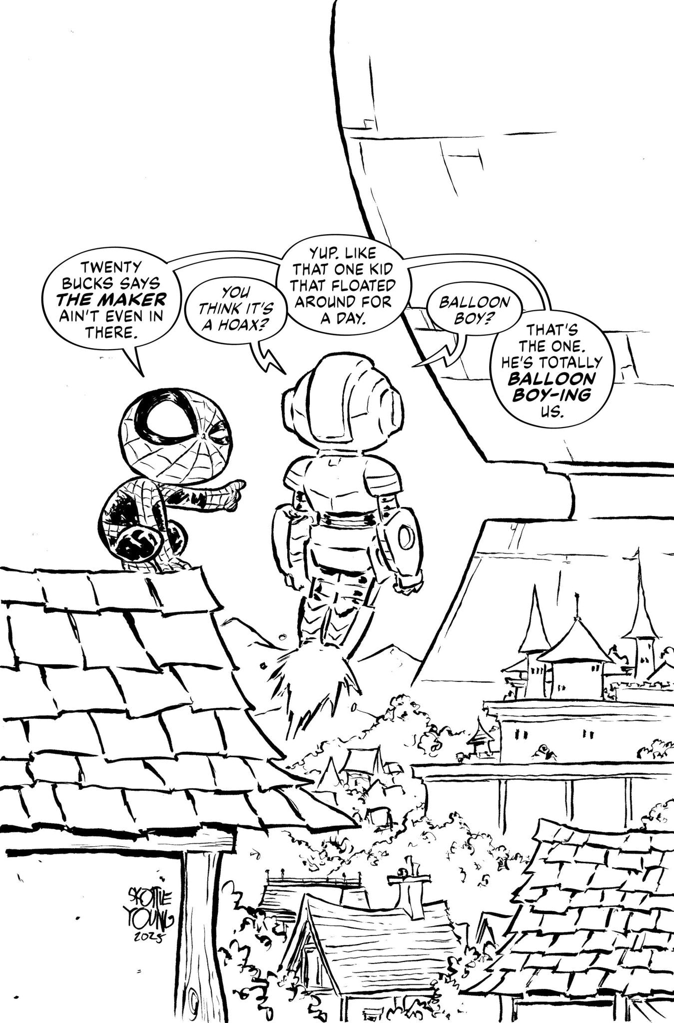 Ultimate Endgame 1 Skottie Young Black And White Full Art Variant - Cadets Toys & Comics