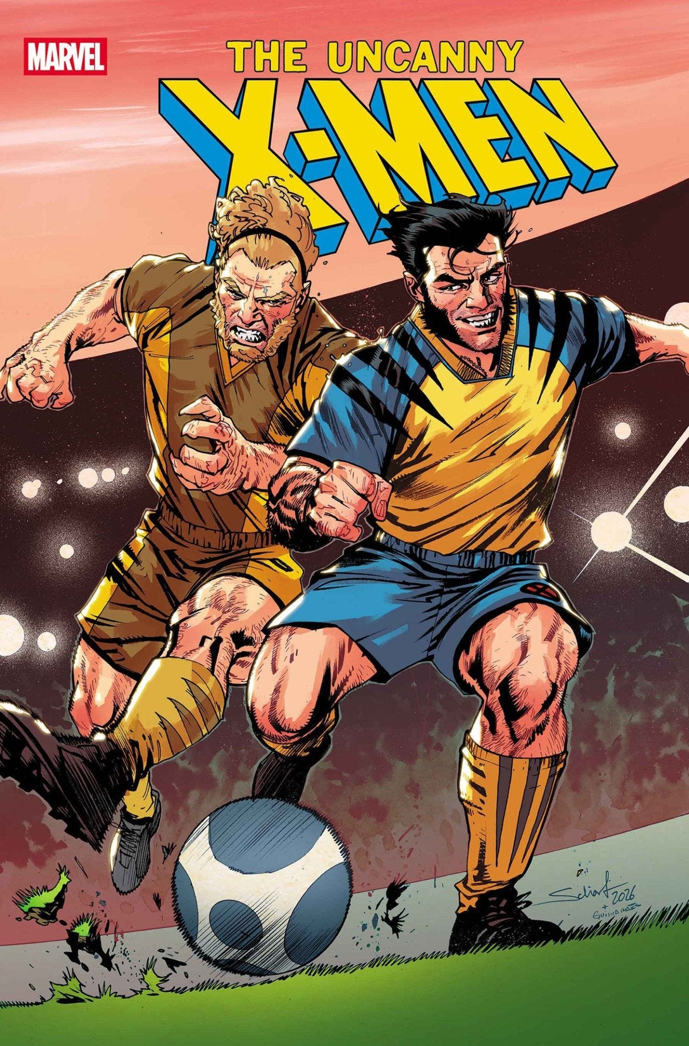 Uncanny X - Men 29 Jonas Scharf Marvel Soccer Variant - Cadets Toys & Comics
