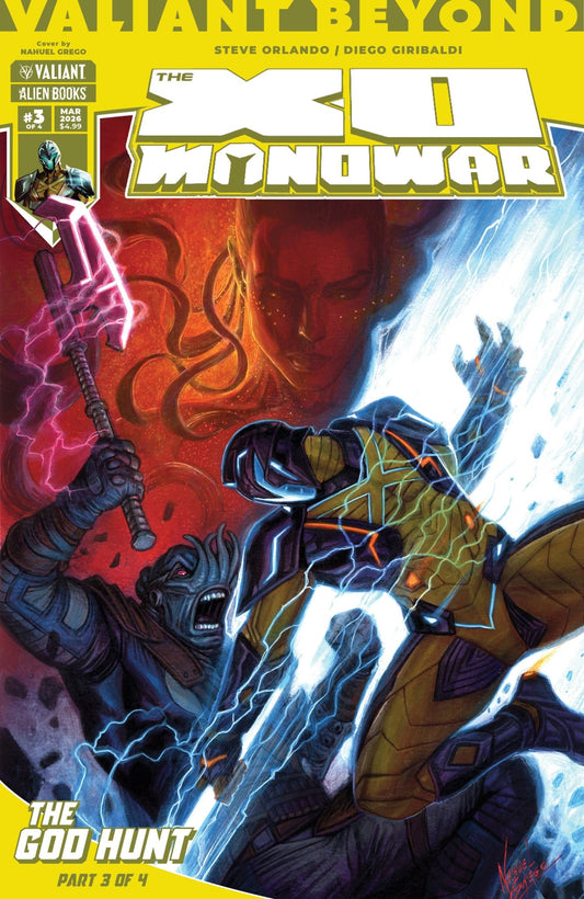 Valiant Beyond: The X O Manowar 7 The God Hunt 3 Cover A (Grego) - Cadets Toys & Comics