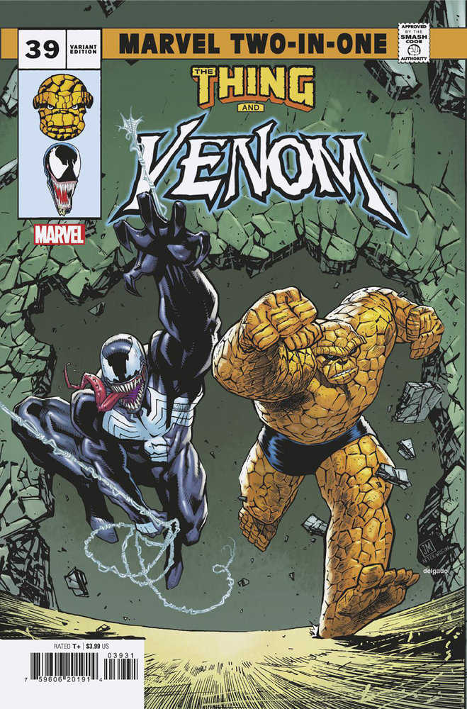 Comic book cover featuring The Thing and Venom.