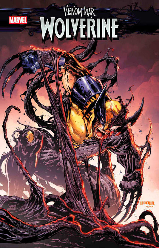 Comic book cover featuring Wolverine enveloped by the Venom symbiote.