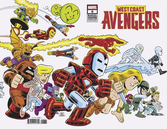 West Coast Avengers 6 Chris Giarrusso Marvel Universe Connecting Wrap Variant F - Cadets Toys & Comics