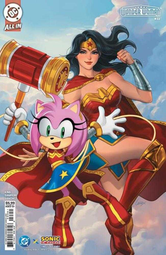 Wonder Woman 33 Cover E Lesley Leirix Li DC X Sonic Card Stock Variant - Cadets Toys & Comics