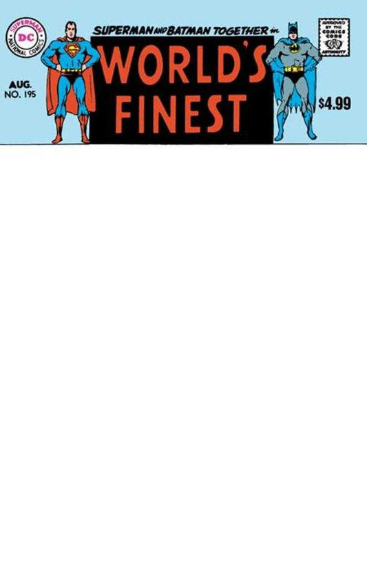 Worlds Finest Comics 195 Facsimile Edition Cover B Blank Card Stock Variant - Cadets Toys & Comics