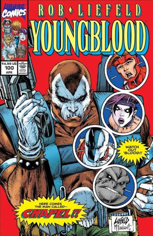 Youngblood 100 Cover G Rob Liefeld & Todd McFarlane Retro Variant - Cadets Toys & Comics