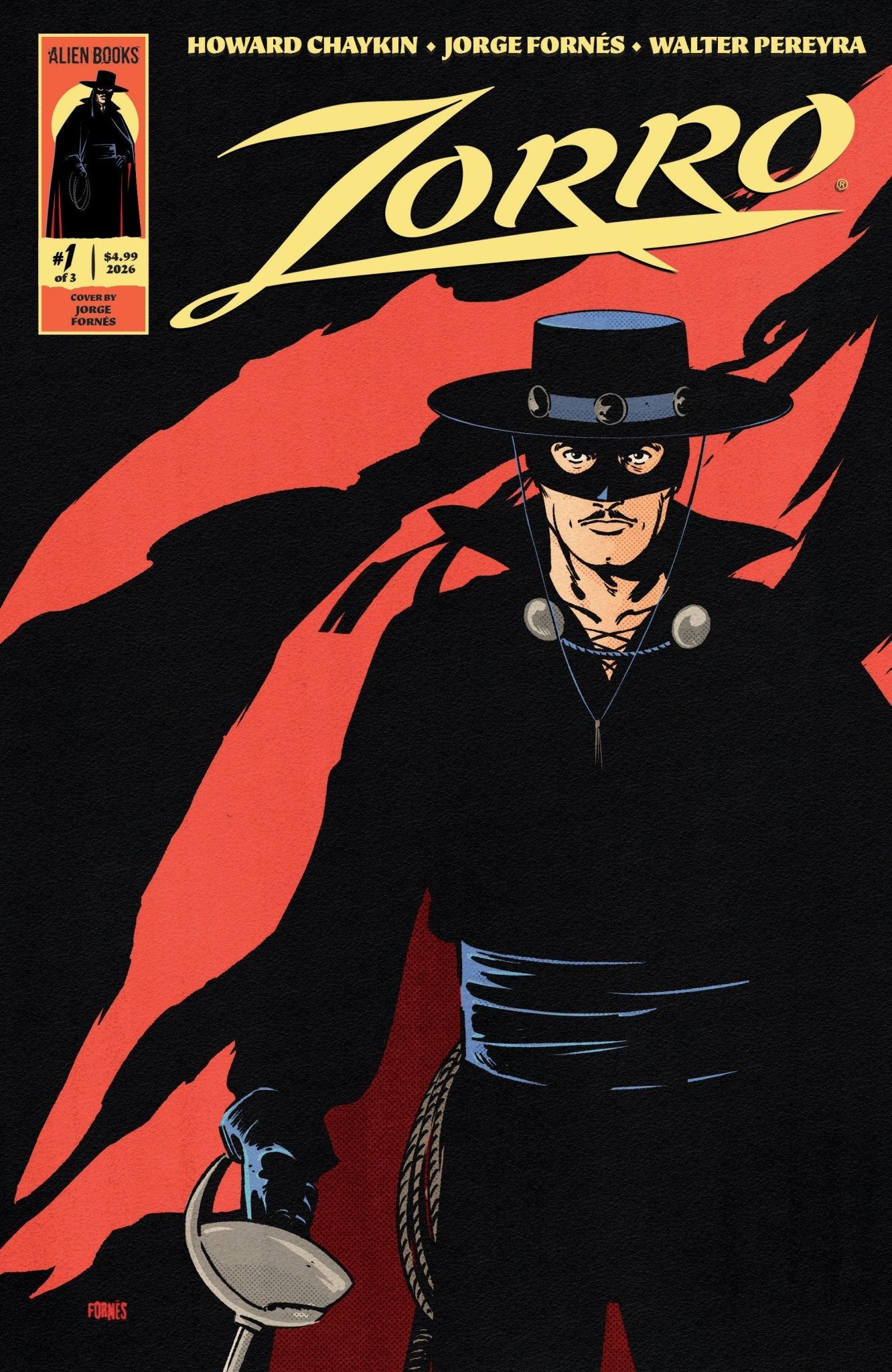 Zorro 1 Cover A (Fornés) - Cadets Toys & Comics