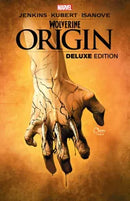 Here are some descriptive alt tags for the product image:

*   Comic book cover featuring a hand with claws extending, titled "Wolverine Origin Deluxe Edition".
*   Close-up of a hand with natural bone claws extending from knuckles, set against a blurred yellow and brown background with "Wolverine Origin" text.
*   Marvel comic book cover art showing a hand with emerging claws, with title and creator credits above.
